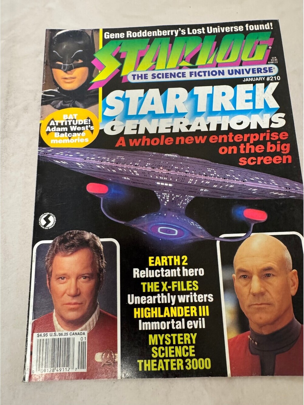 Starlog Magazine Issue 210 January 1995 Star Trek Generations Adam West